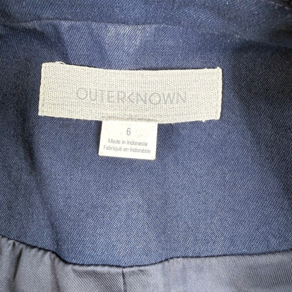 Outerknown Blazer Jacket Womens 6 Blue Single Button Sustainable Bemberg Cupro - Picture 9 of 11